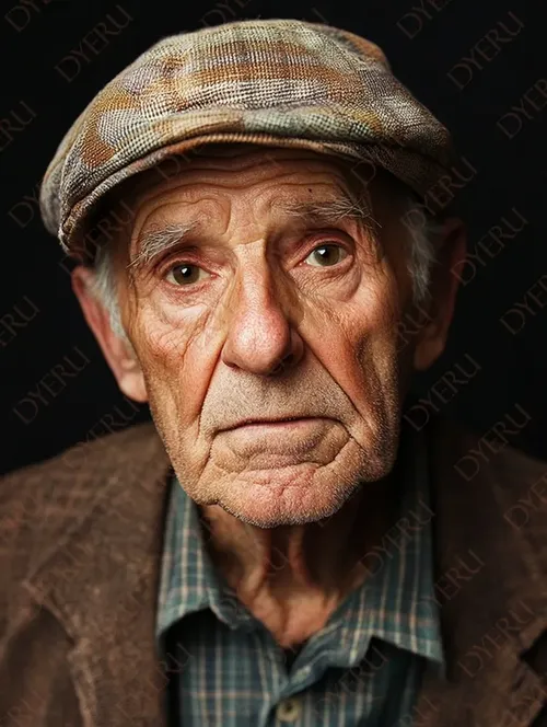 Ritratto di un anziano saggio con cappello, espressione profonda e occhi penetranti