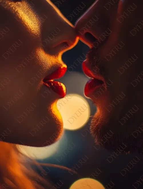 Intenso Momento di Intimità tra Coppia con Bokeh Romantico