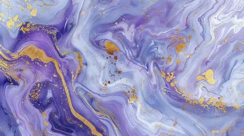 Astrazione Floreale Viola con Accenti Dorati