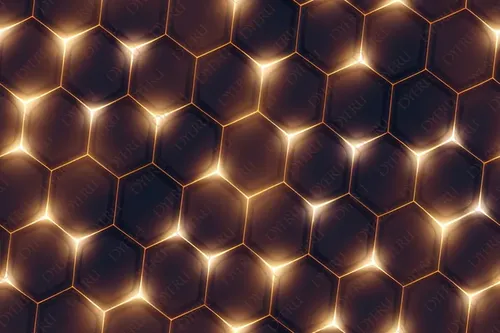 Struttura Esagonale Luminescente con Effetto 3D