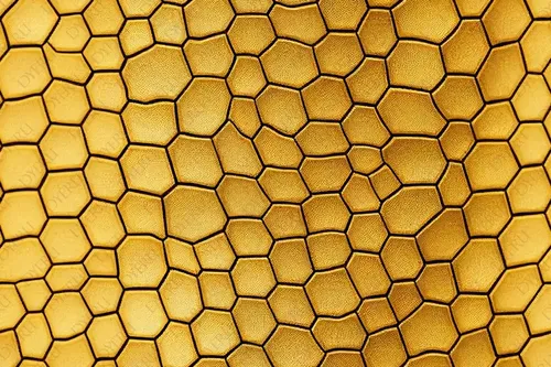 Struttura esagonale di un favo d'oro: texture naturale e design astratto