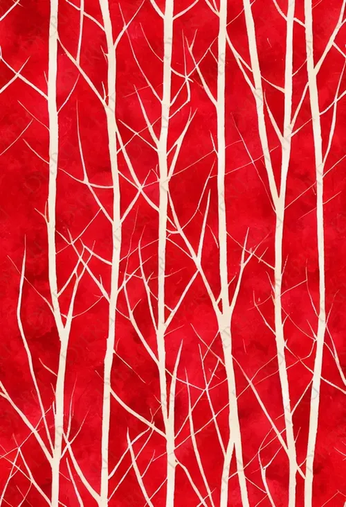 Rami Bianchi su Sfondo Rosso: Design Astratto Naturale