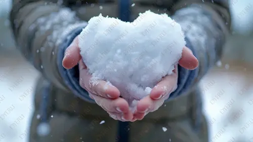 Cuore di Neve: Mani che Creano un Simbolo d'Amore in Inverno